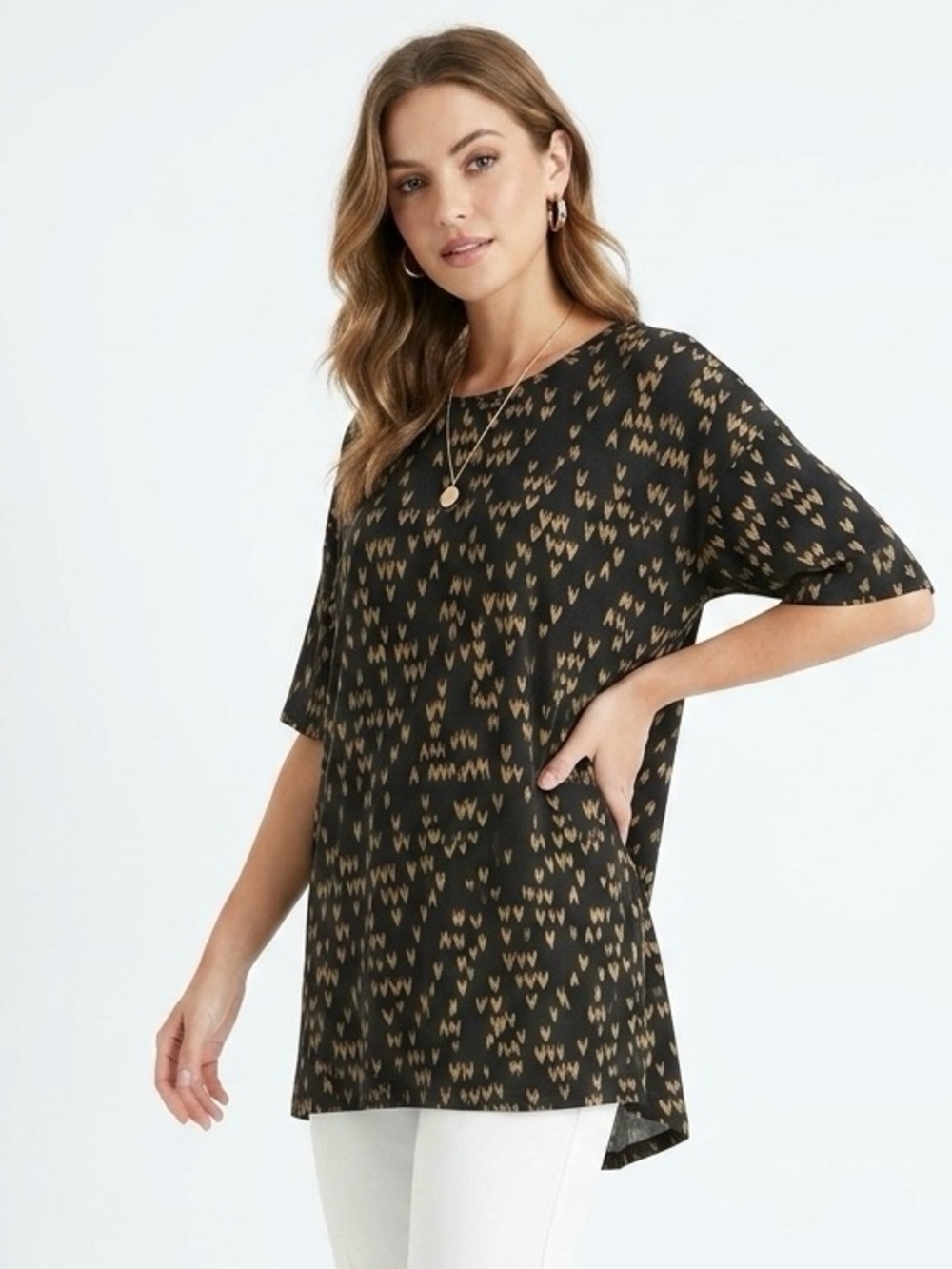 Lularoe Women Classic Tee Short Sleeve High Low Tunic Top sz XXS Black Yellow